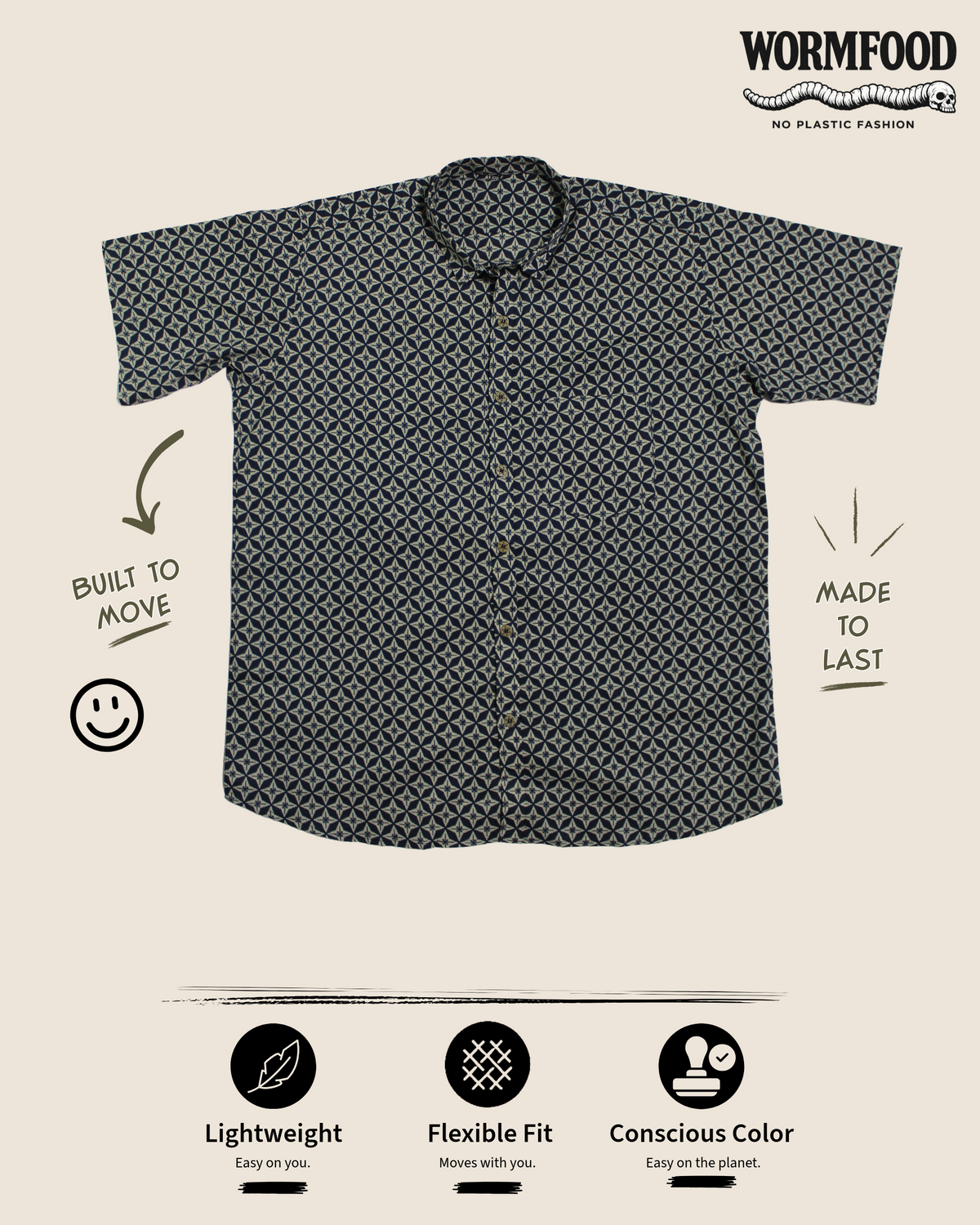 Spirited Casual Shirt - Indigo Star