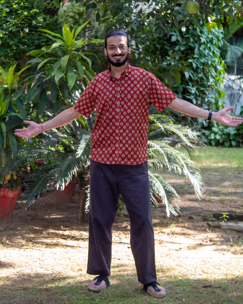 Spirited Casual Shirt - Maroon Ajrakh Motif