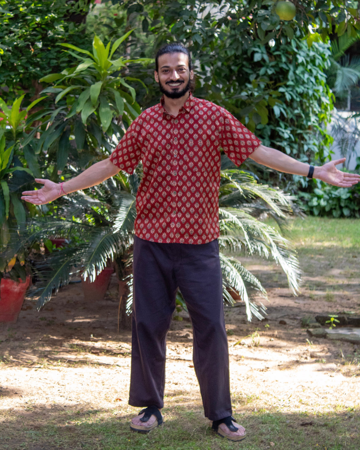 Spirited Casual Shirt - Maroon Ajrakh Motif