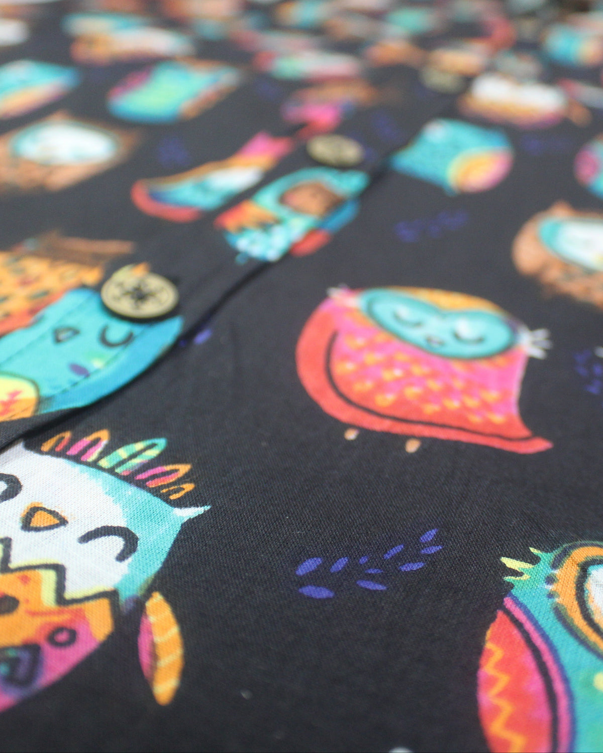 Spirited Casual Shirt - Midnight Owl Print