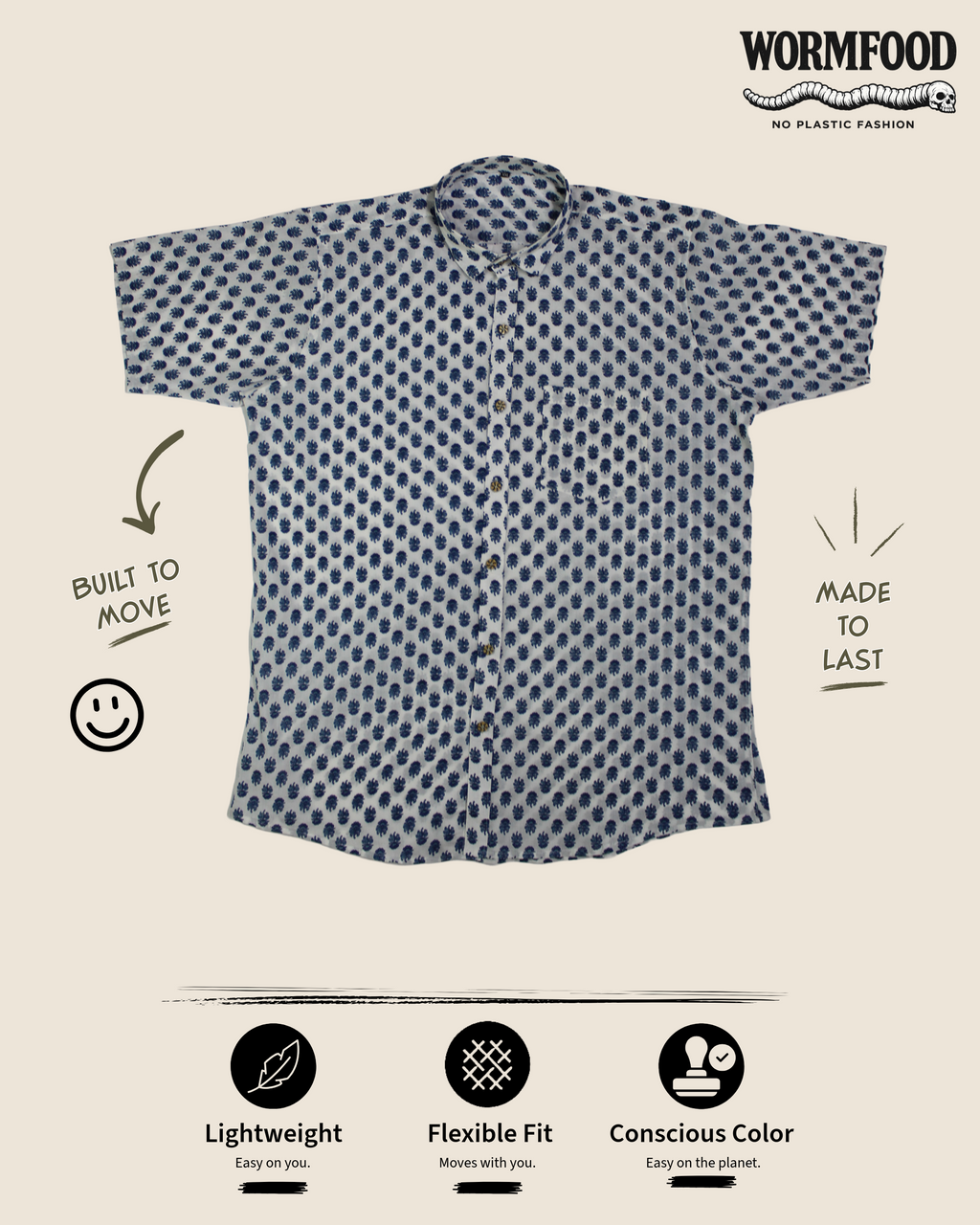 Spirited Casual Shirt - Navy Blossom