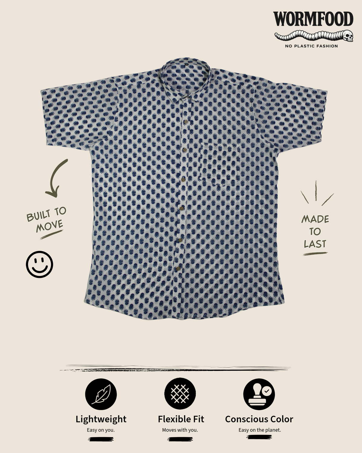 Spirited Casual Shirt - Navy Blossom